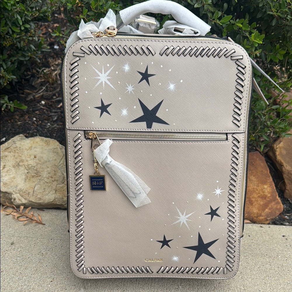 Calpak Kaya Beige Star-Patterned Women's laptop backpack bag